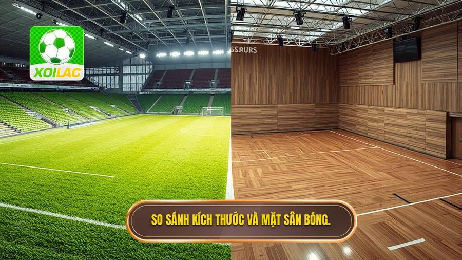 1. Sự khác biệt về kích thước sân và mặt sân