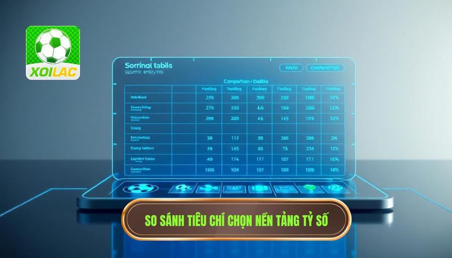 Bảng so sánh các tiêu chí chọn nền tảng cập nhật tỷ số